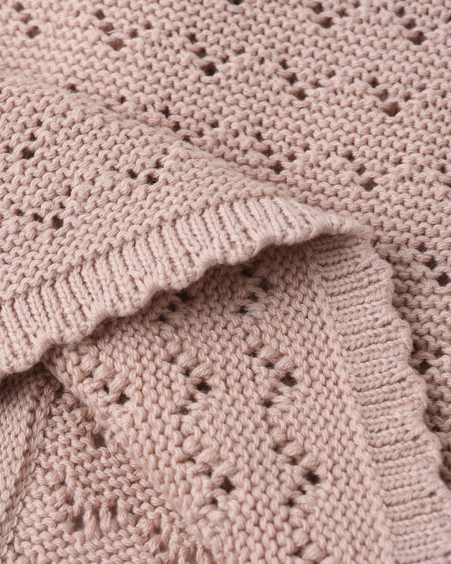 Quincy Mae Scalloped Cardigan - Blush