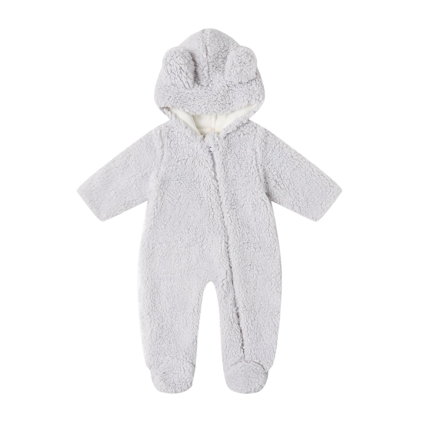 Quincy Mae Bear Jumpsuit - Frost