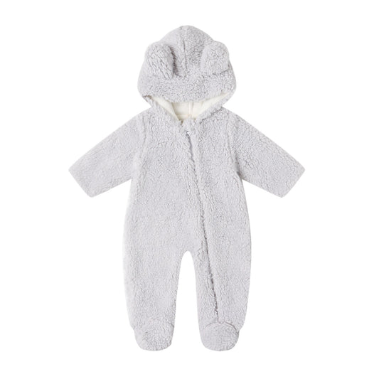 Quincy Mae Bear Jumpsuit - Frost