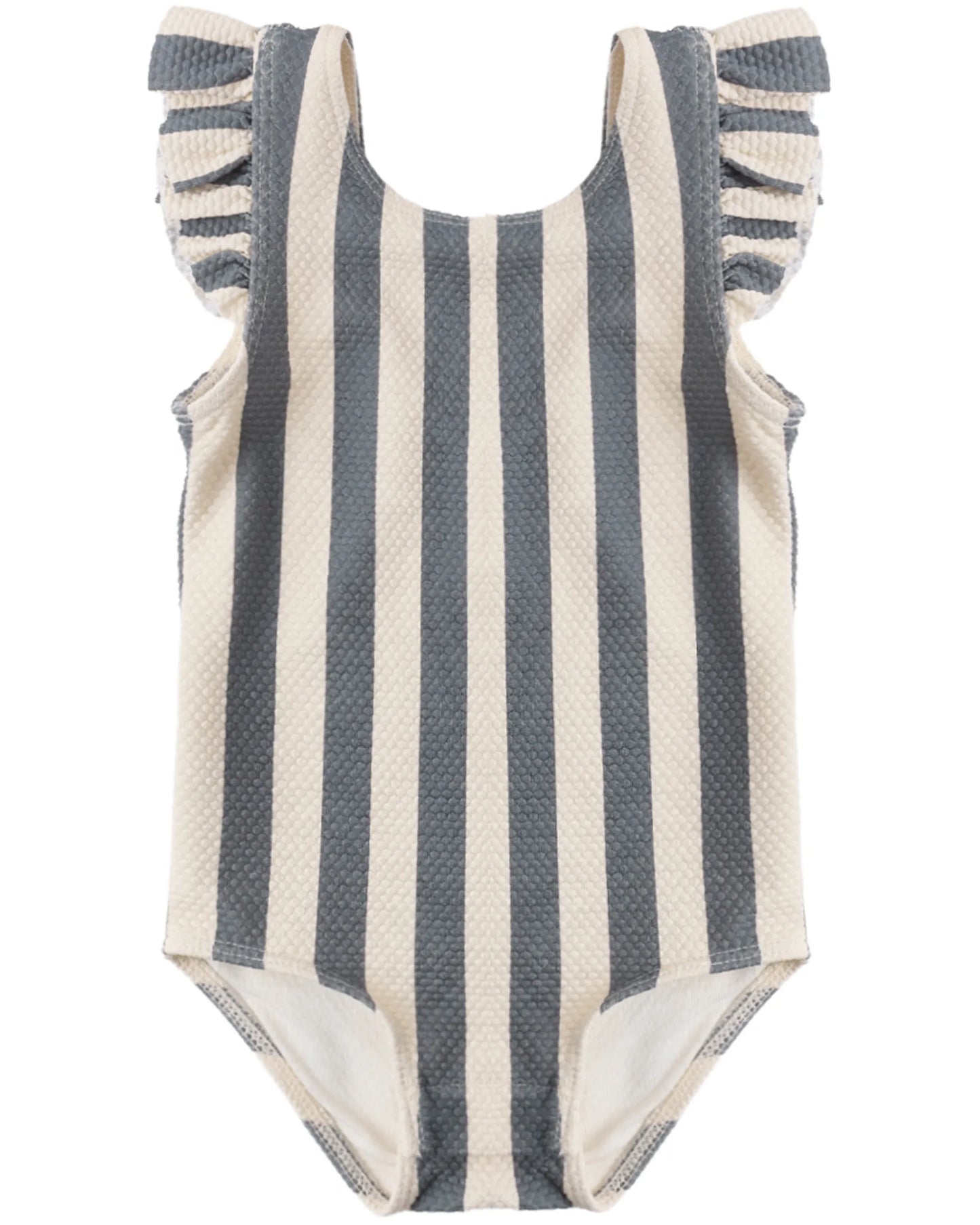 Quincy Mae Scoop Back One-Piece Swimsuit - Retro Ocean Stripe
