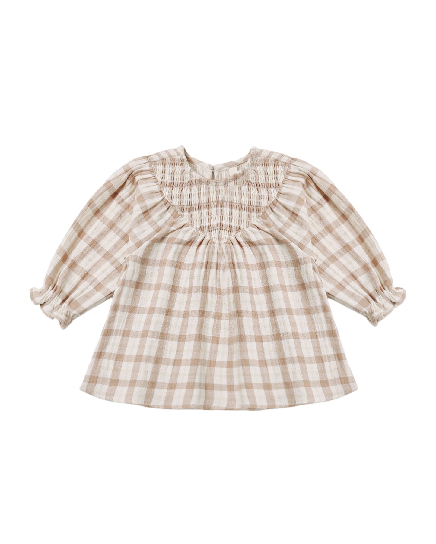 Quincy Mae V Smocked Dress - Rustic Plaid