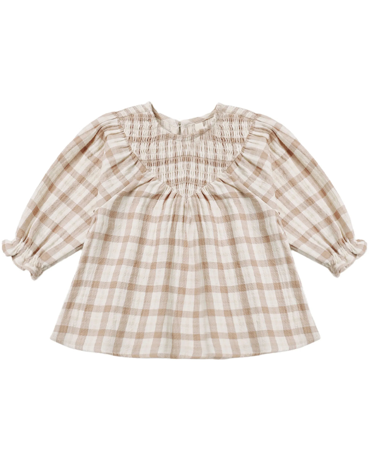 Quincy Mae V Smocked Dress - Rustic Plaid