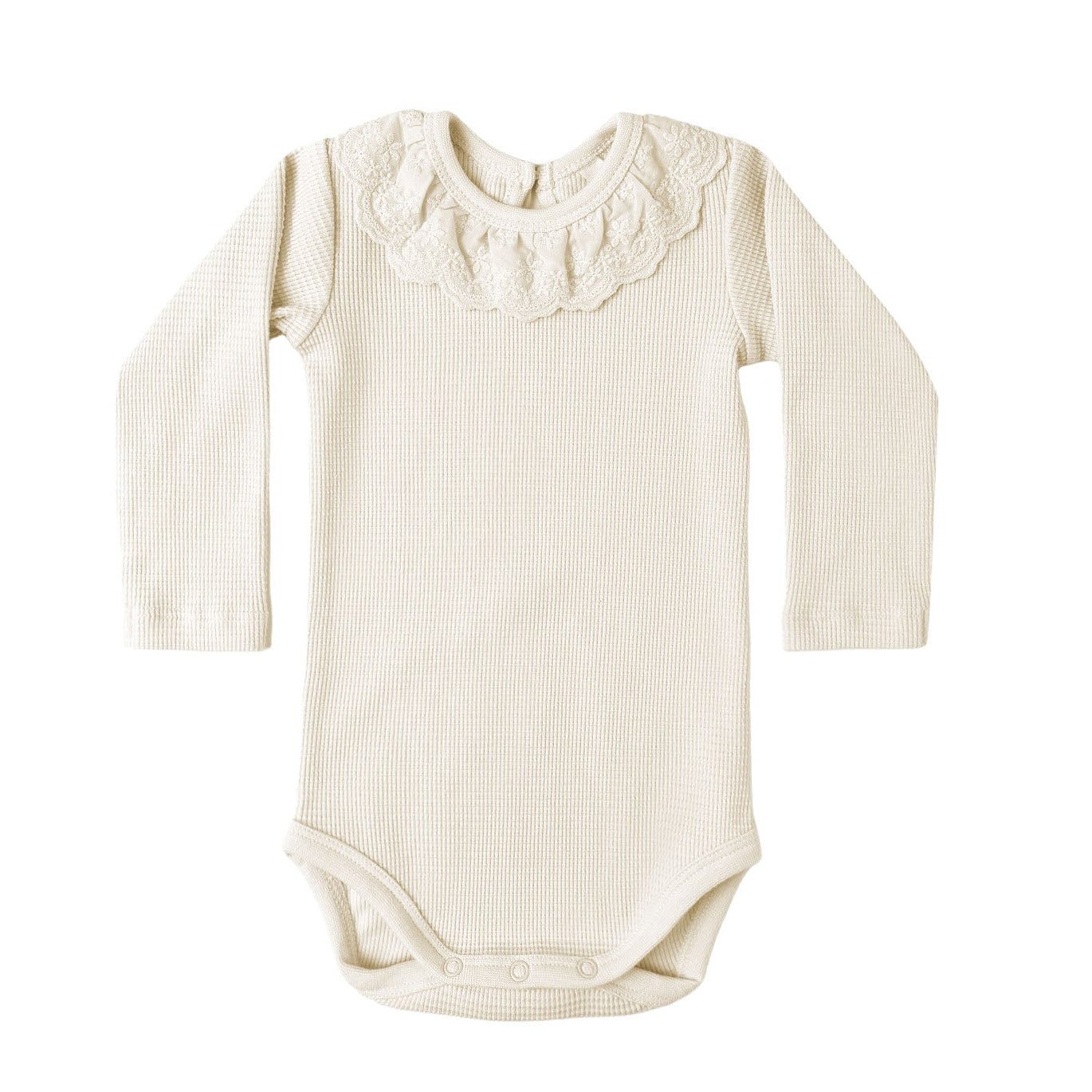 Quincy Mae Ruffle Collar Bodysuit - Natural