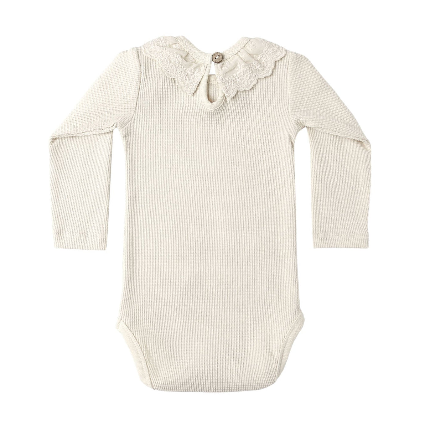 Quincy Mae Ruffle Collar Bodysuit - Natural
