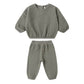 Quincy Mae Textured Sweat Set - Forest