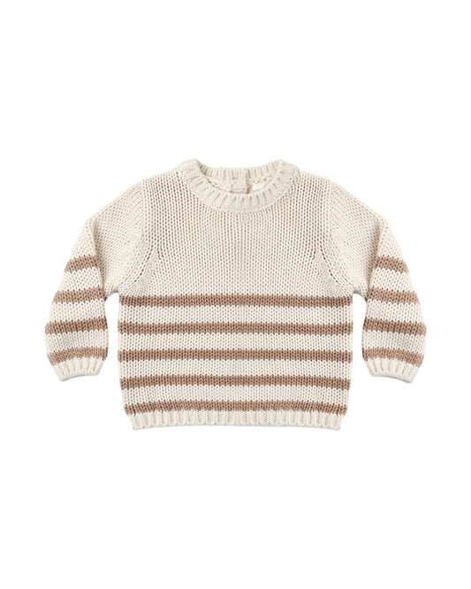 Quincy Mae Rex Sweater - Almond Stripe