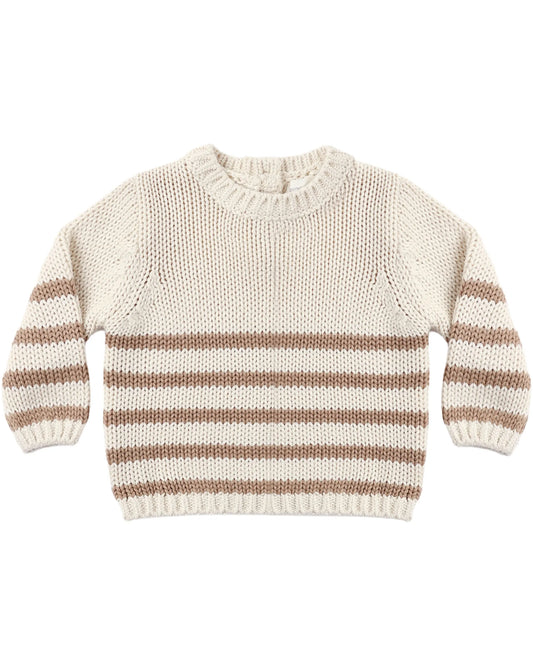 Quincy Mae Rex Sweater - Almond Stripe