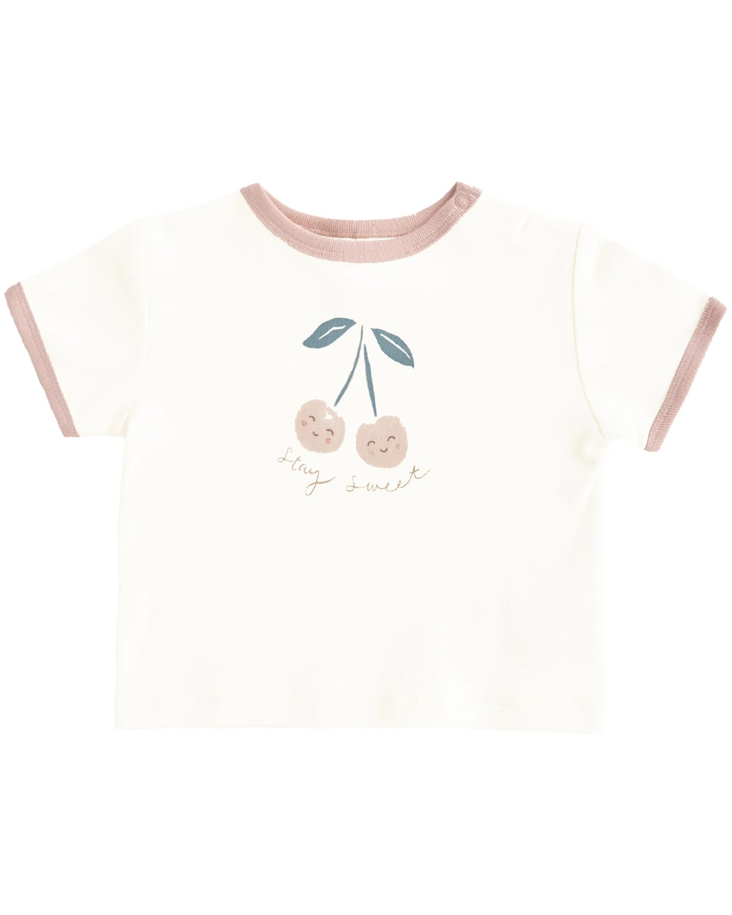 Quincy Mae Ringer Tee - Cherry