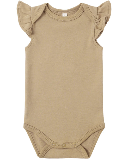 Quincy Mae Flutter Sleeve Bodysuit - Honey