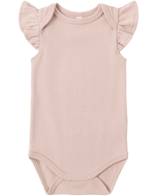 Quincy Mae Flutter Sleeve Bodysuit - Blush
