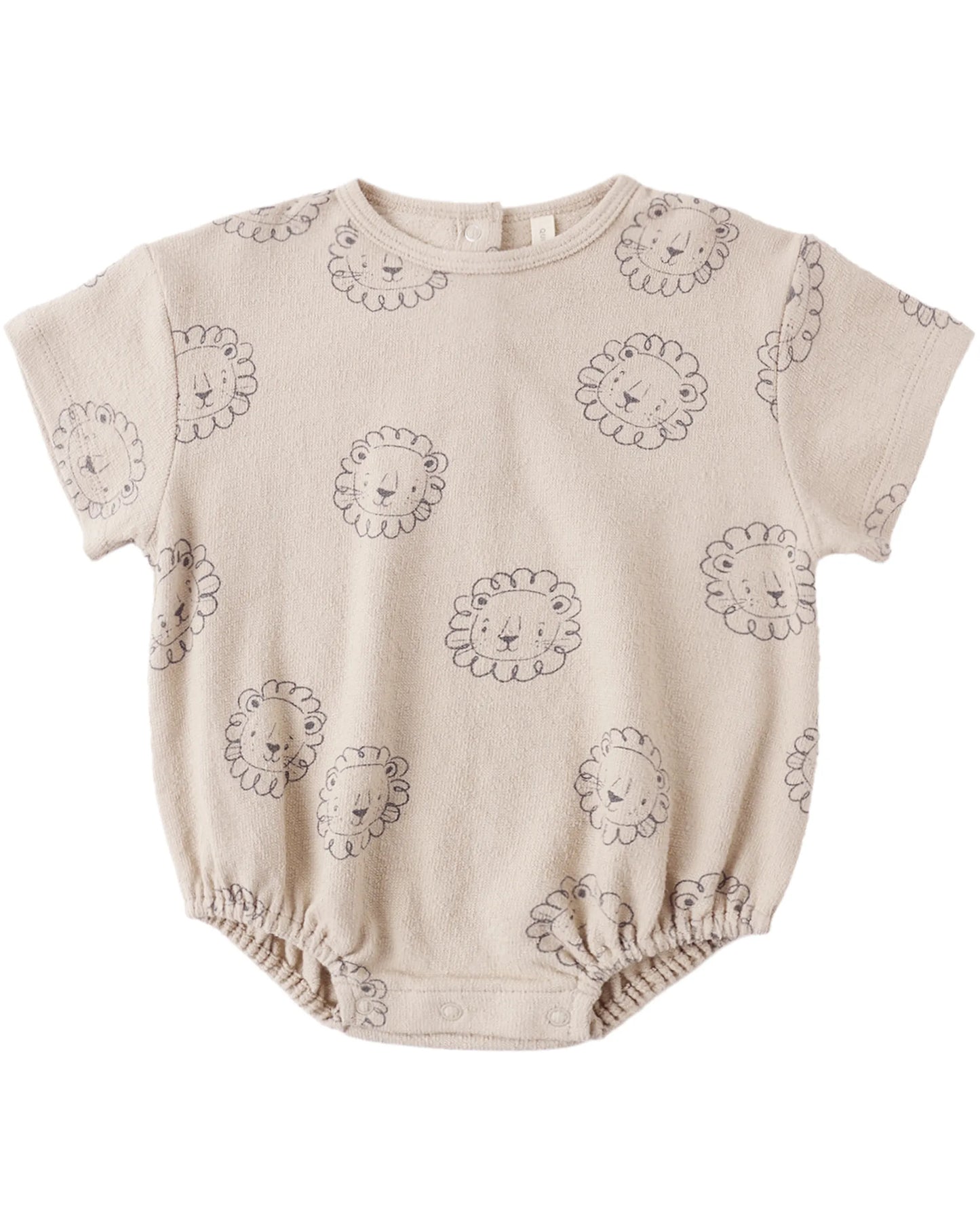 Quincy Mae Relaxed Short Sleeve Bubble Romper - Lion