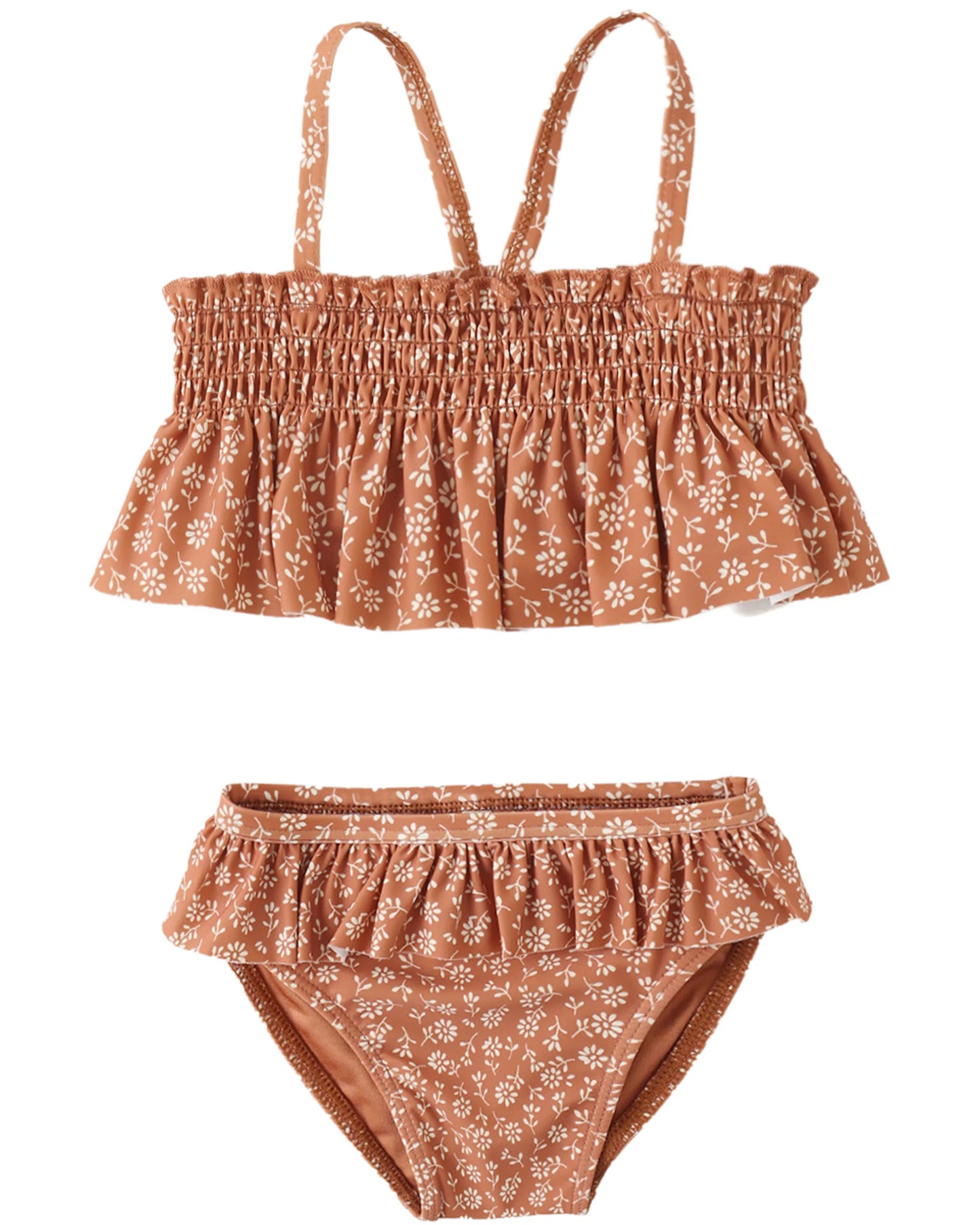 Quincy Mae Smocked Ruffle Bikini - Poppy Floral