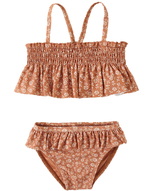 Quincy Mae Smocked Ruffle Bikini - Poppy Floral