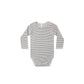 Quincy Mae Waffle Long Sleeve Bodysuit - Midnight Microstripe