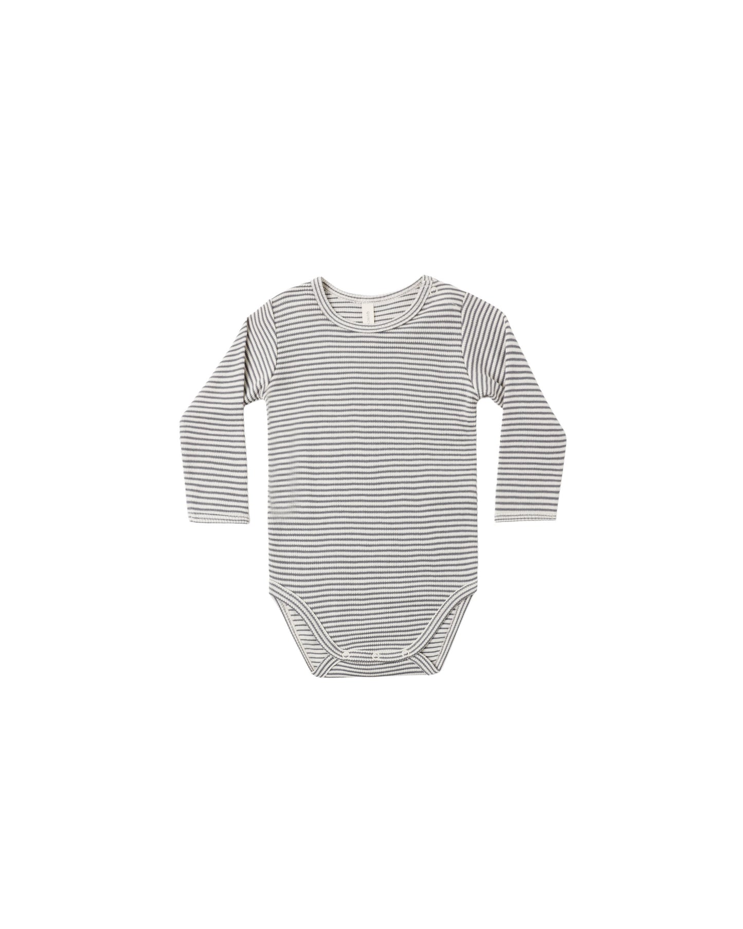 Quincy Mae Waffle Long Sleeve Bodysuit - Midnight Microstripe