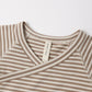 Quincy Mae Side Snap Bodysuit + Pant Set - Almond Stripe