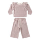 Quincy Mae Ruffle Cozy Set - Mulberry Stripe