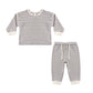 Quincy Mae Cozy Set - Slate Stripe