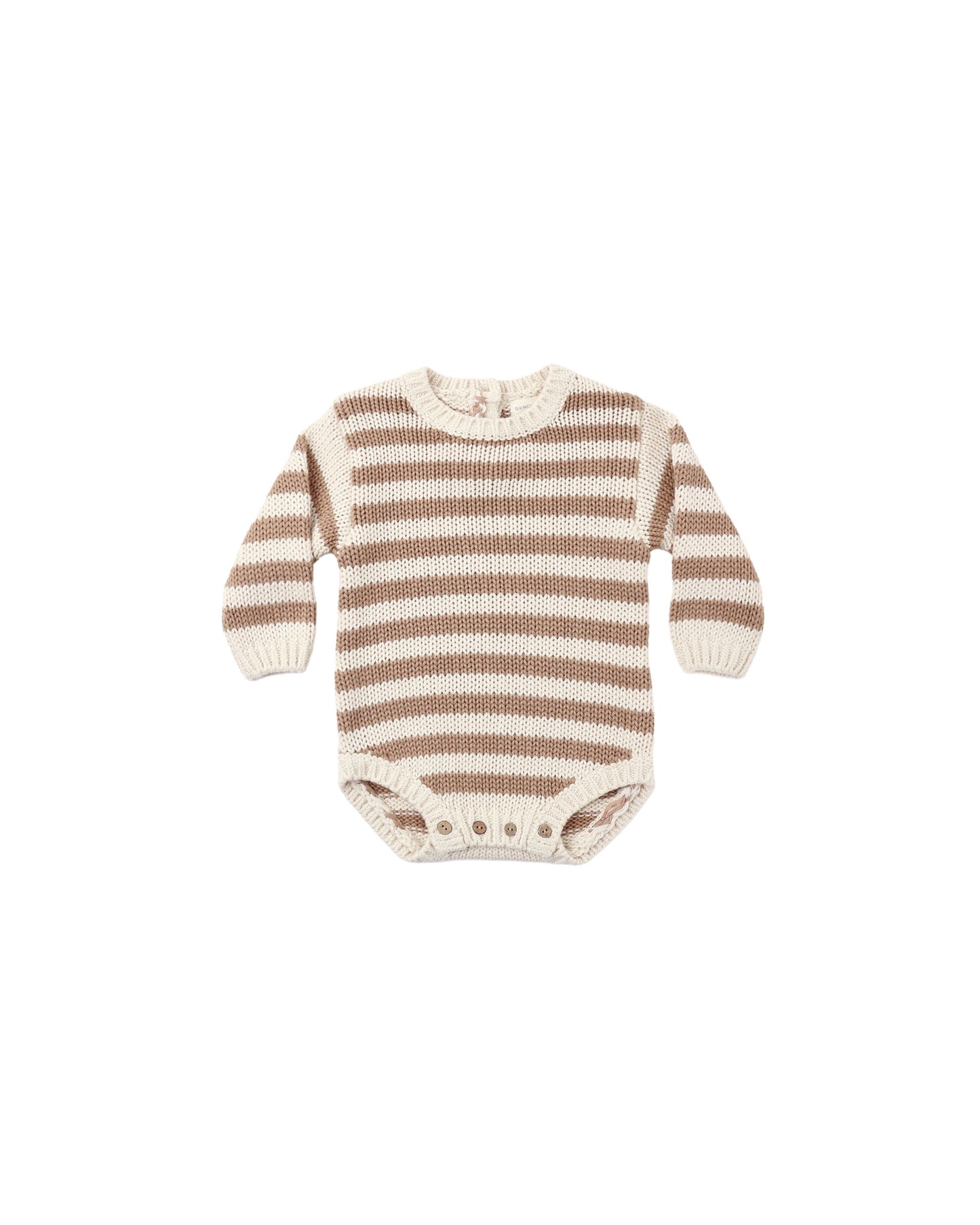 Quincy Mae Rex Romper - Almond Stripe