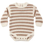 Quincy Mae Rex Romper - Almond Stripe
