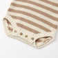 Quincy Mae Rex Romper - Almond Stripe