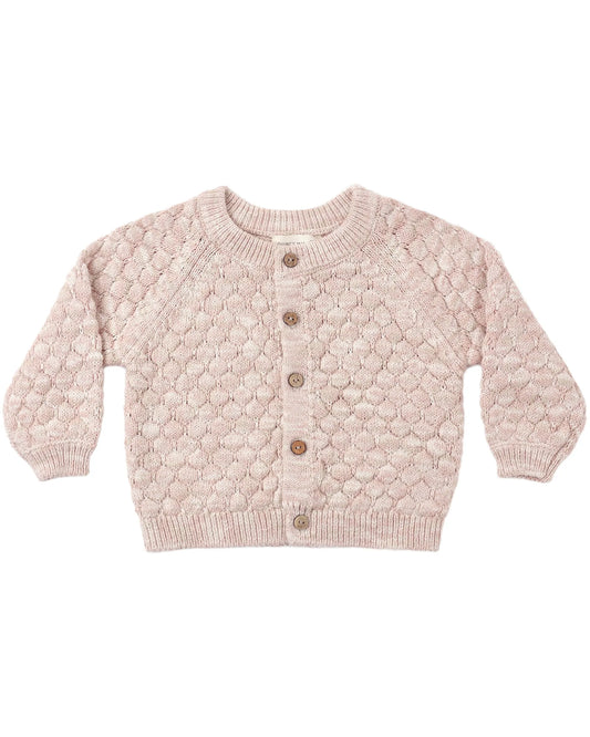 Quincy Mae Bubble Knit Cardigan - Dusty Rose Speckle