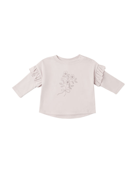 Quincy Mae Ruffle Long Sleeve Tee - Fleur