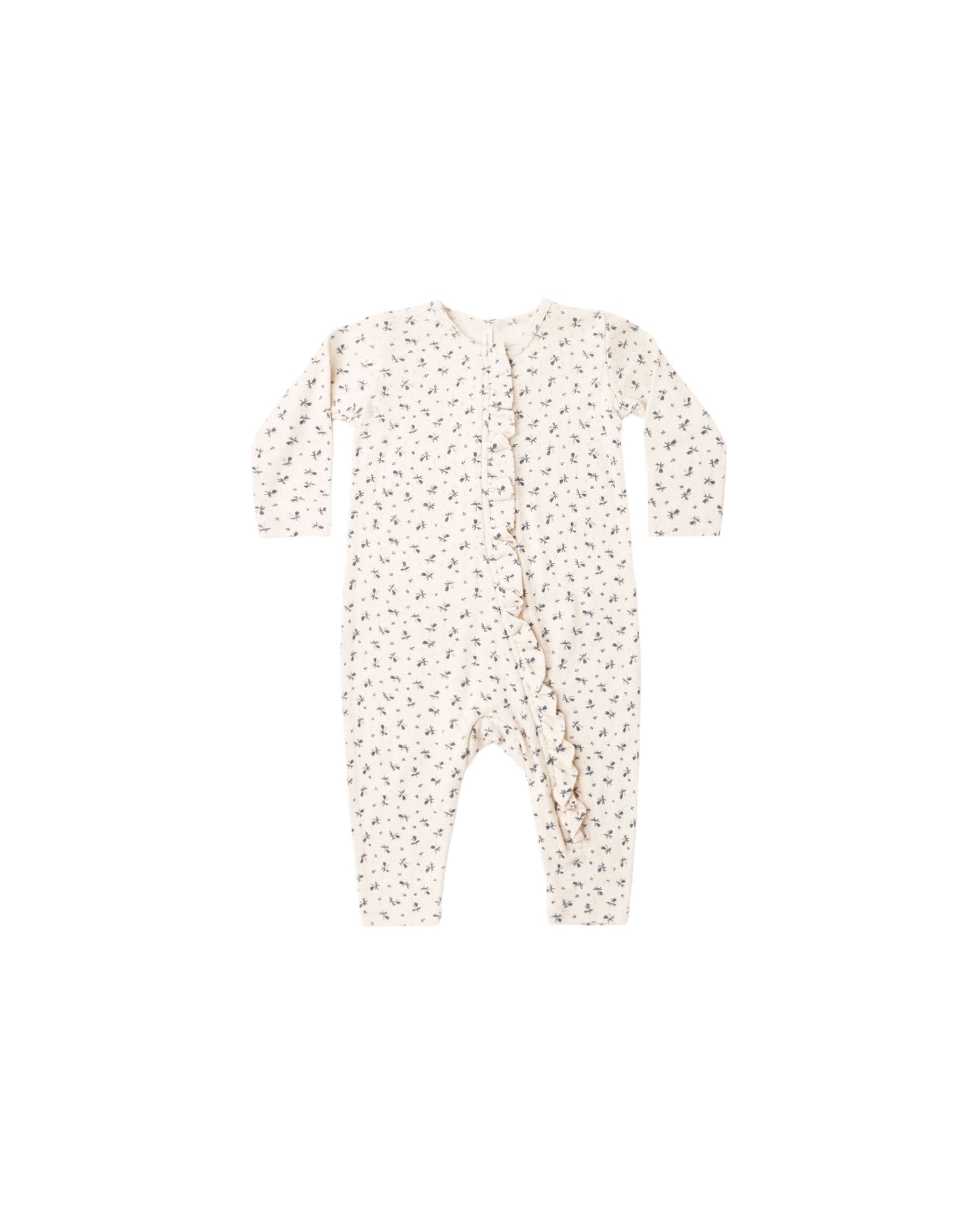 Quincy Mae Ruffle Jumpsuit - Blue Ditsy