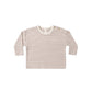 Quincy Mae Long Sleeve Tee - Cocoa Microstripe