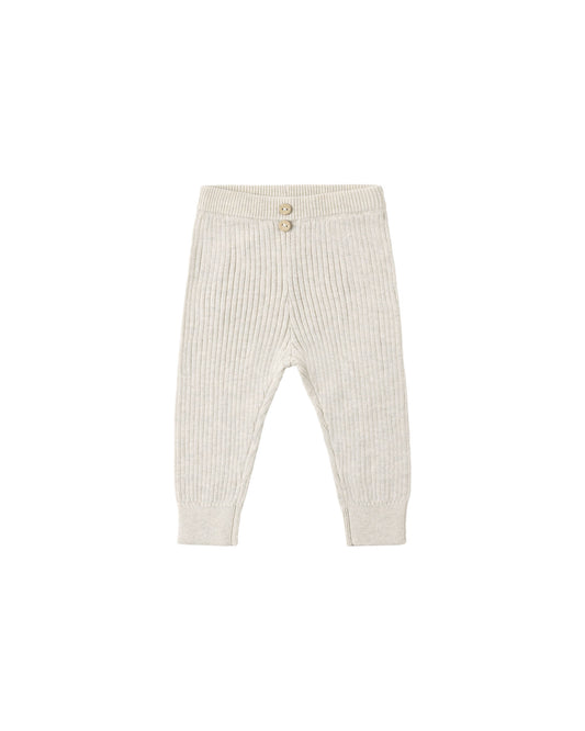 Quincy Mae Rib Knit Legging - Heathered Oatmeal