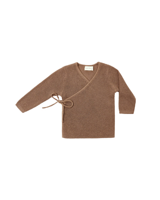 Quincy Mae Knit Wrap Top - Cocoa