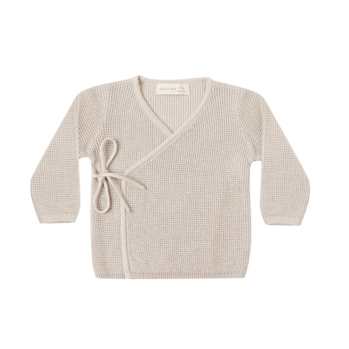 Quincy Mae Knit Wrap Top - Oat
