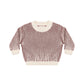 Quincy Mae Relaxed Knit Sweater - Black Cherry Stripe