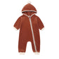 Quincy Mae Velour Zip Jumpsuit - Redwood