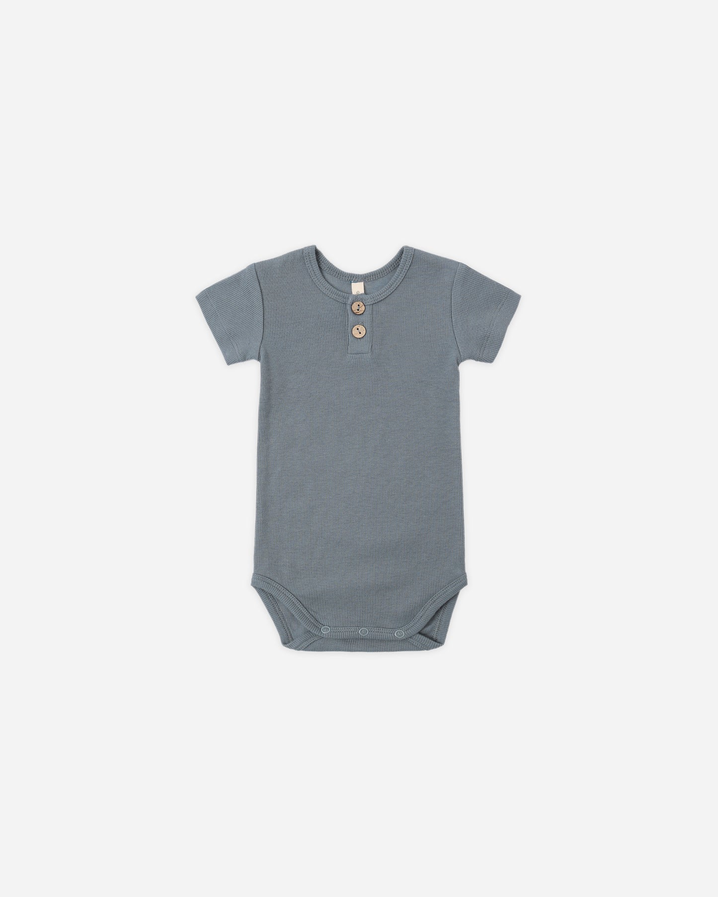 Quincy Mae Ribbed Henley Bodysuit - Ocean