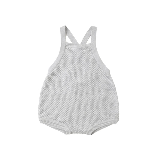 Quincy Mae Caleb Knit Shortall - Heathered Sky