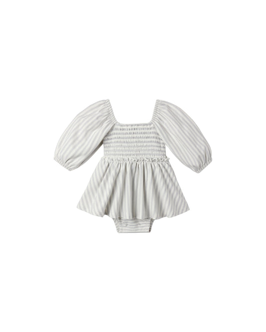 Quincy Mae Lainey Romper - Cloud Stripe