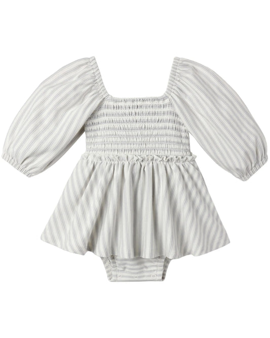 Quincy Mae Lainey Romper - Cloud Stripe