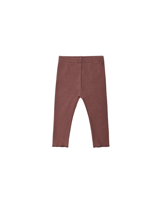 Quincy Mae Ribbed Legging - Black Cherry