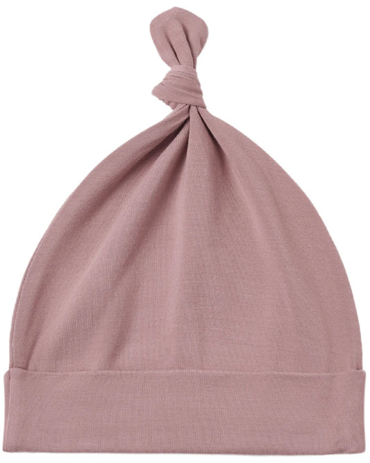 Quincy Mae Bamboo Knotted Baby Hat - Mulberry
