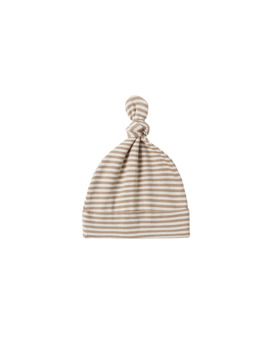 Quincy Mae Knotted Baby Hat - Almond Stripe