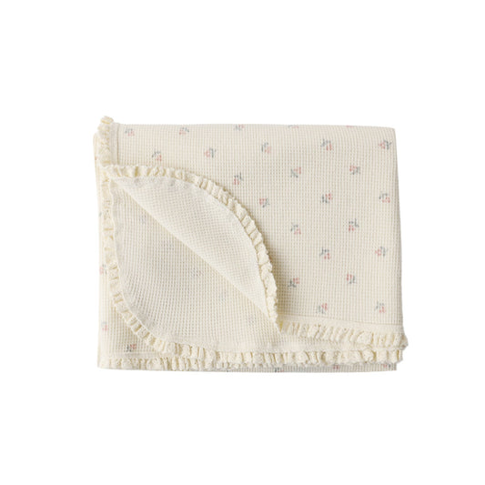 Quincy Mae Waffle Baby Blanket - Mauve Ditsy