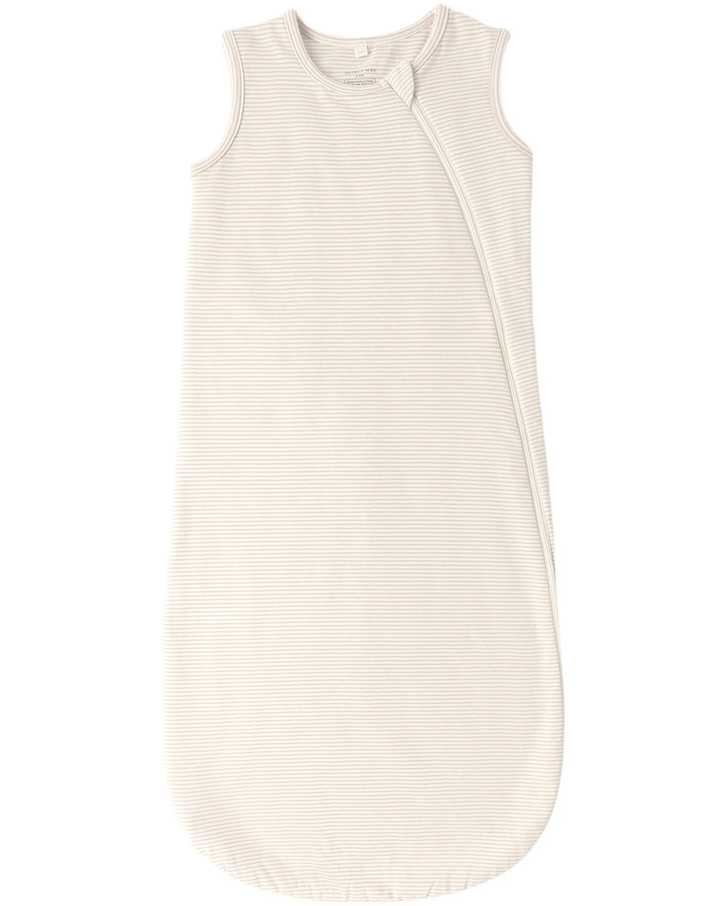 Quincy Mae Jersey Sleep Bag - Oat Micro Stripe
