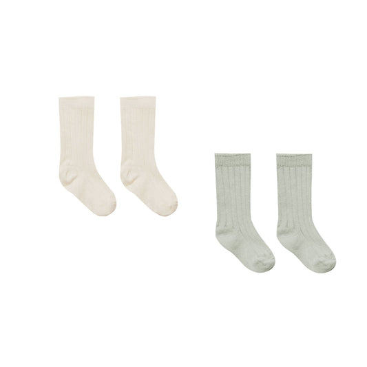 Quincy Mae Sock Set - Natural, Sage