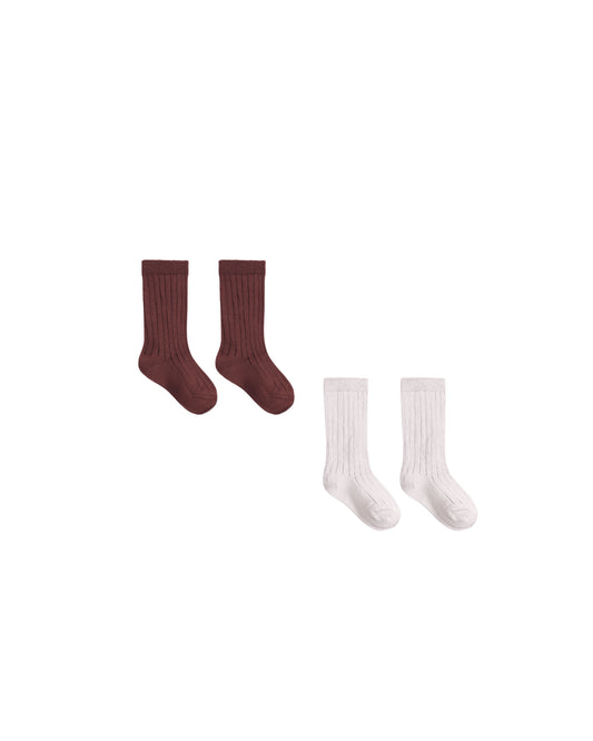 Quincy Mae Socks Set - Black Cherry, Lilac Mist