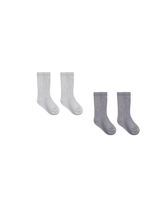 Quincy Mae Socks Set - Slate, Cloud