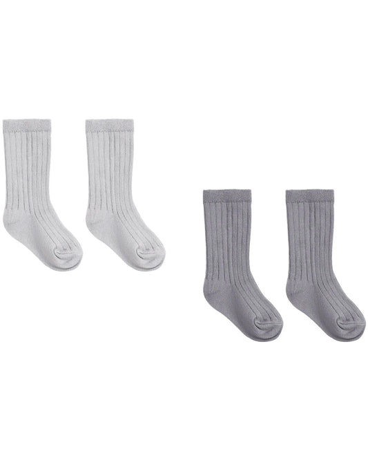 Quincy Mae Socks Set - Slate, Cloud