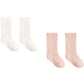 Quincy Mae Socks Set - Natural, Dusty Rose