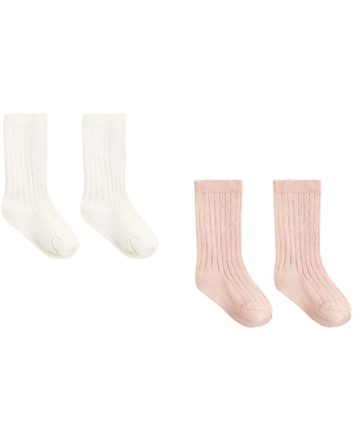 Quincy Mae Socks Set - Natural, Dusty Rose