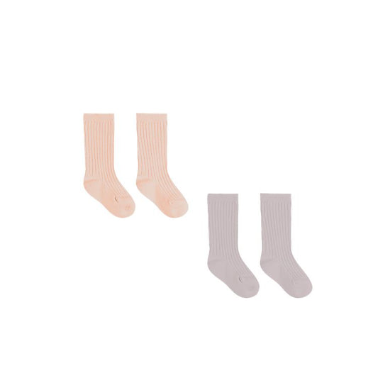 Quincy Mae Sock Set of 2 - Melon / Lavender
